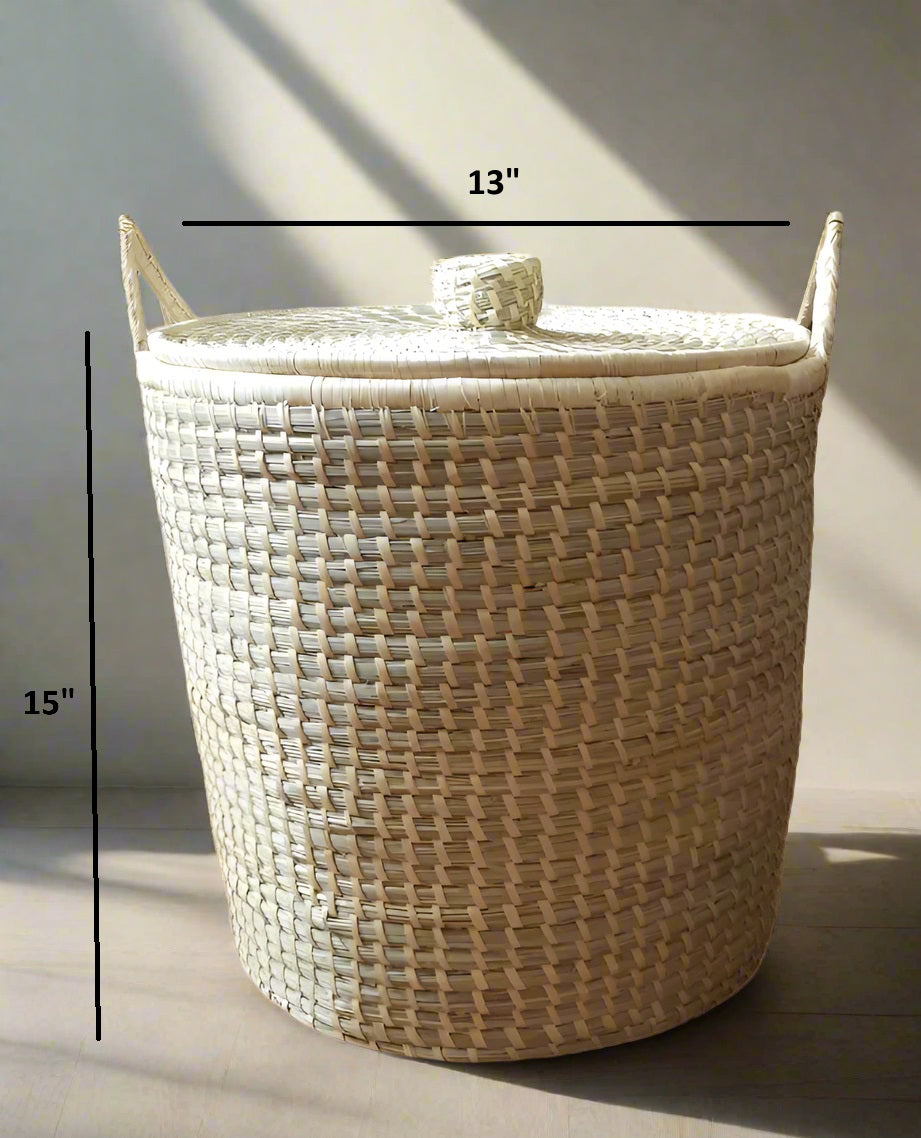 Natural Storage Basket with Lid