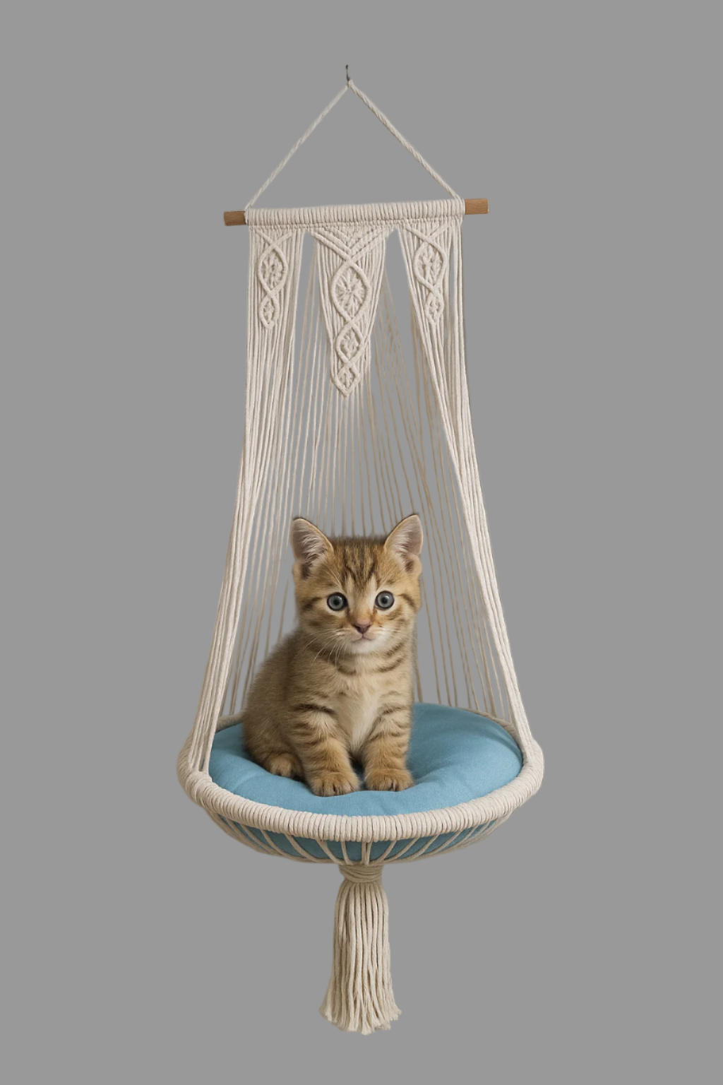 Macramé Hanging Cat Bed