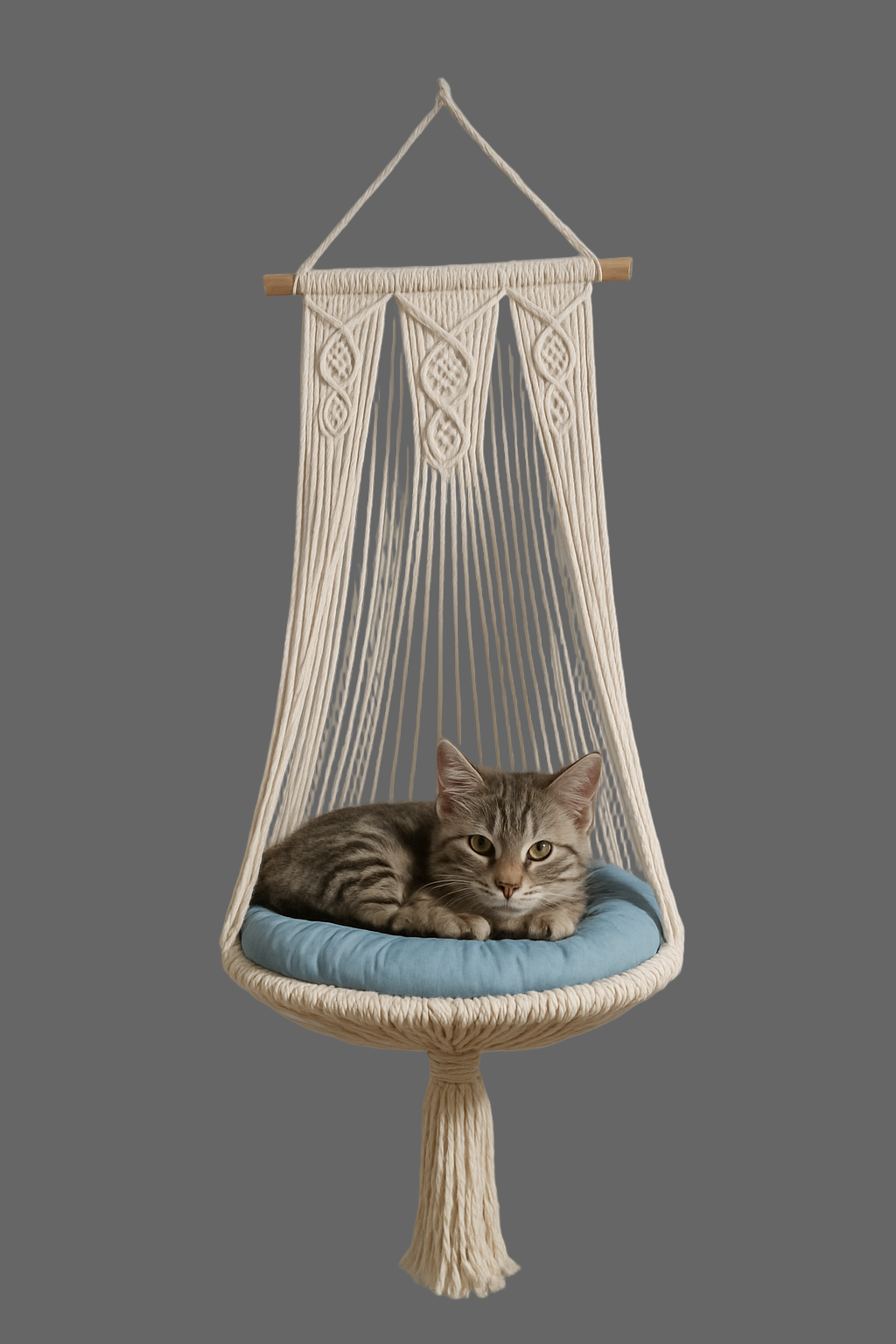Macramé Hanging Cat Bed