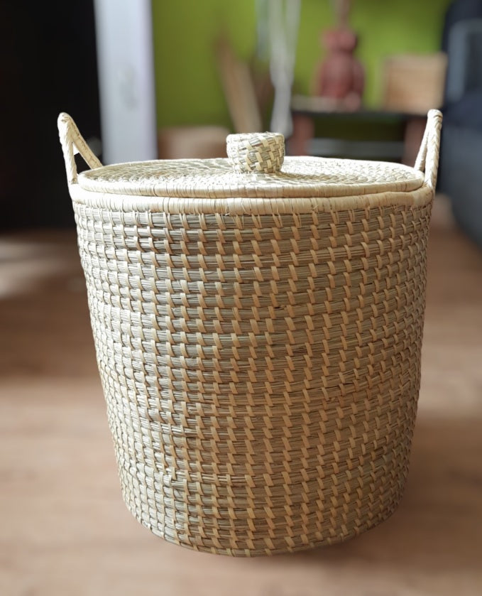 Natural Storage Basket with Lid